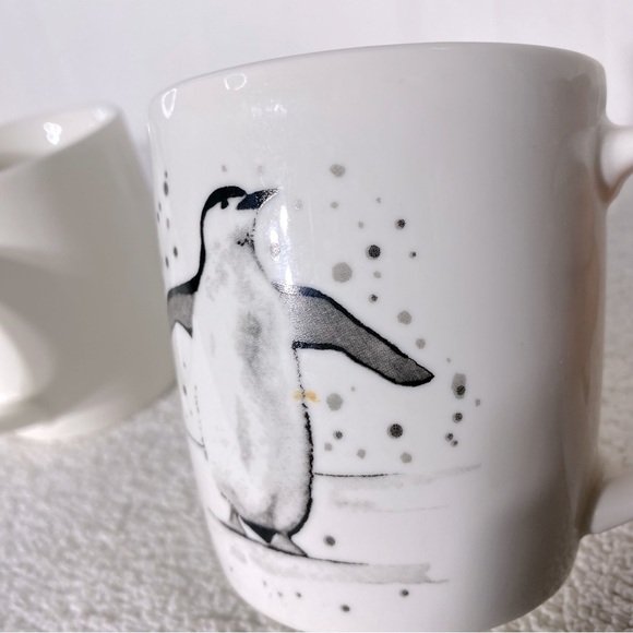 Casa Signature White Grey Ceramic Penguin Mugs X3 - Picture 3 of 10